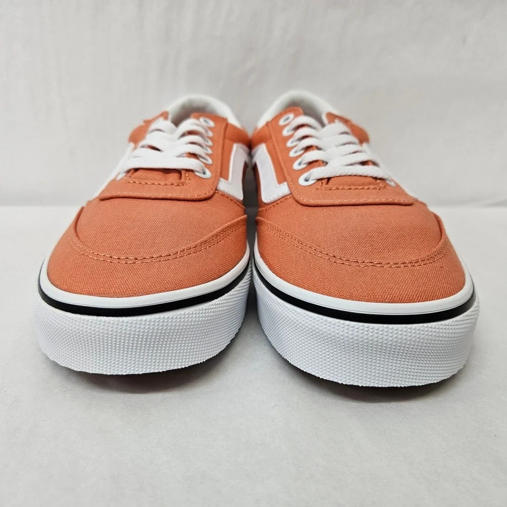 Vans Brooklyn Ls Canvas Sneakers VN000D7UEMR Coral Rust White Womens Size 9.5